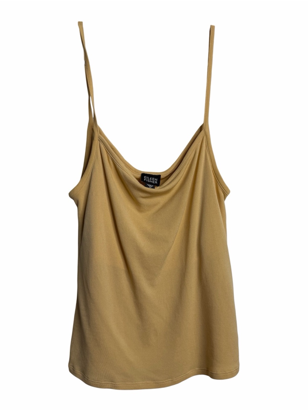 Eileen Fisher Butter Yellow Spaghetti Strap Top Silk With interior Bra